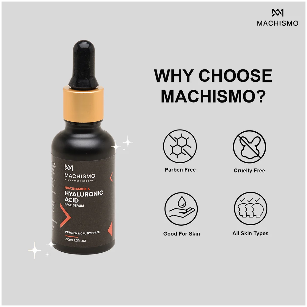 Machismo Niacinamide & Hyaluronic Acid Face Serum- 30ml