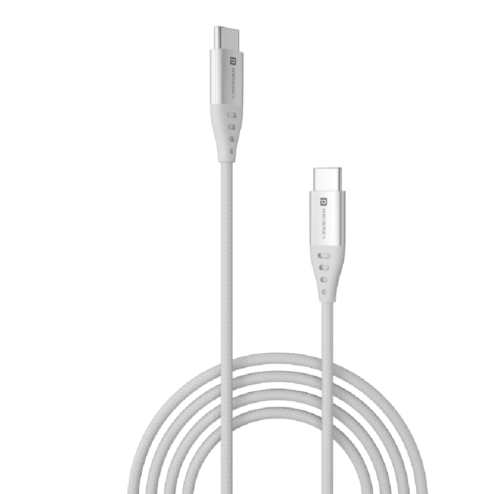 Portronics Konnect C1 Type C to Type C 20W Charging Cable - White