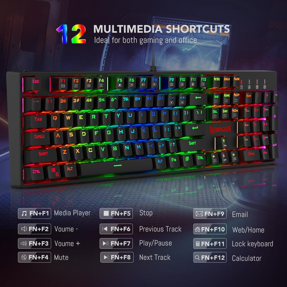 Redragon Surara K582 Wired Mechanical Keyboard - Red Switches