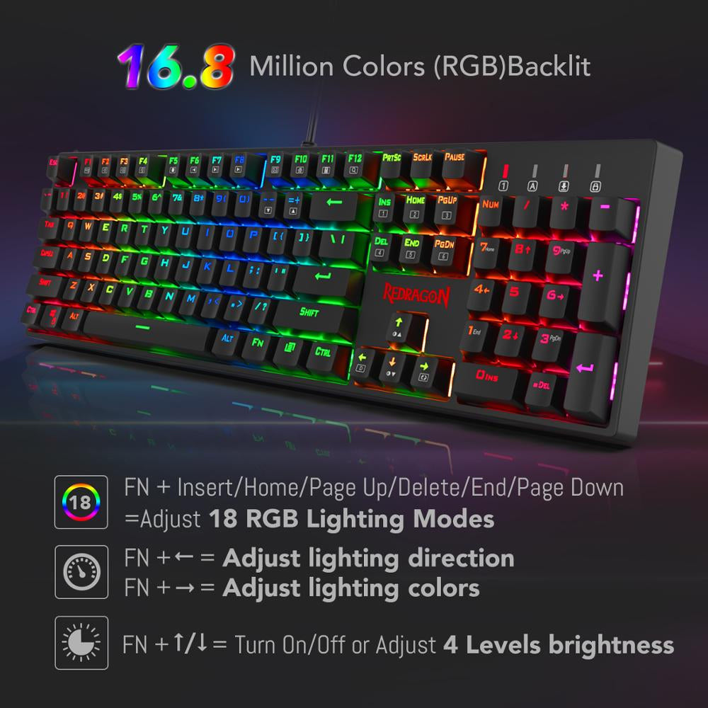 Redragon Surara K582 Wired Mechanical Keyboard - Red Switches