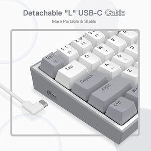 Redragon Fizz K617 60% Wired Mechanical Keyboard with Red Switches - White & Grey