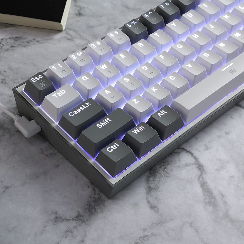 Redragon Fizz K617 60% Wired Mechanical Keyboard with Red Switches - White & Grey