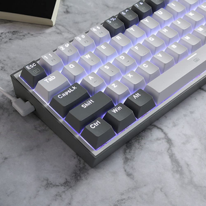 Redragon Fizz K617 60% Wired Mechanical Keyboard with Red Switches - White & Grey