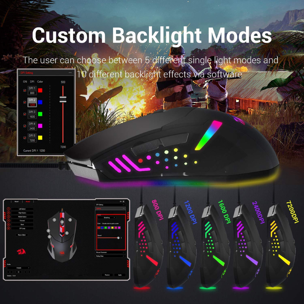 Redragon Centrophorus M601 RGB Wired Mouse 