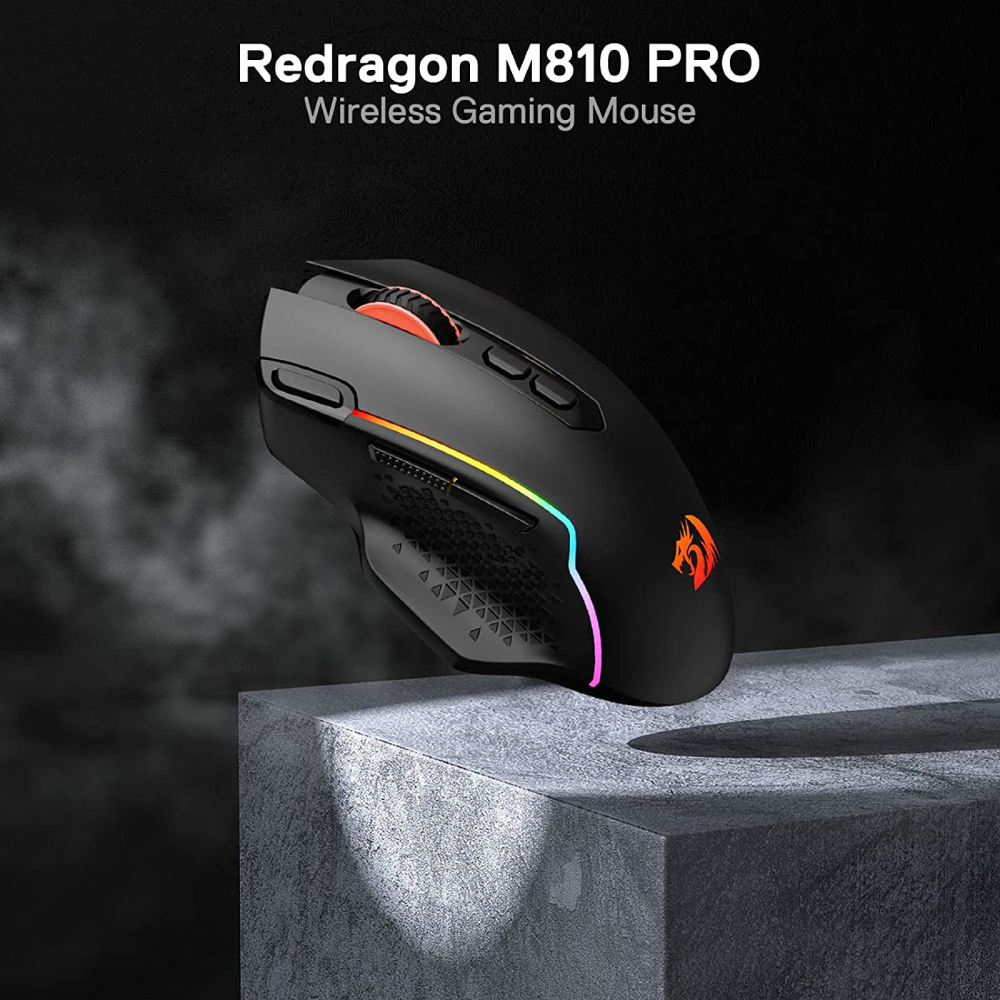 Redragon Taipan Pro M810 PRO RGB Wired and Wireless Mouse - Black