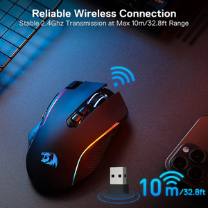 Redragon Taipan Pro M810 PRO RGB Wired and Wireless Mouse - Black