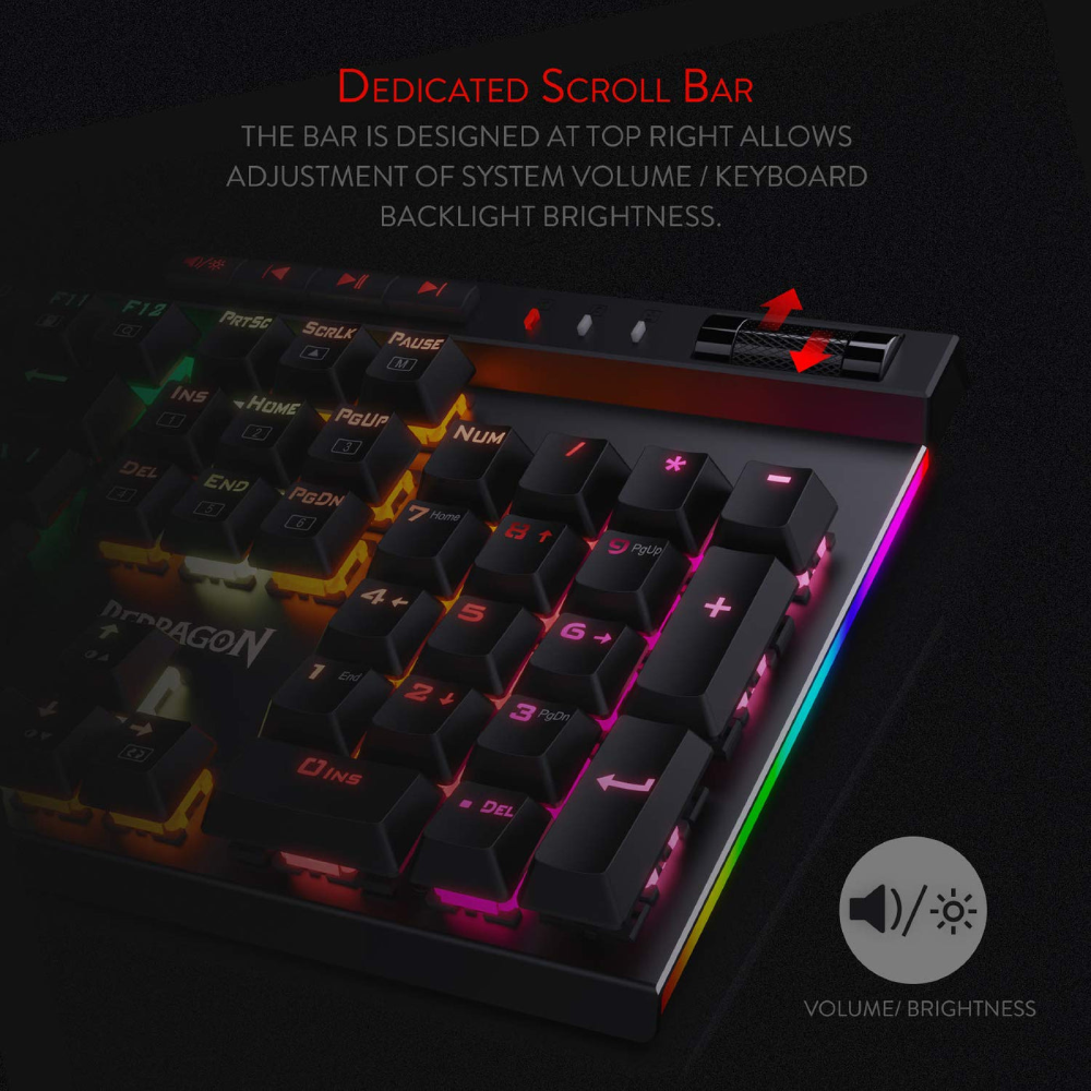 Redragon Vata K580 Wired Mechanical Keyboard - Blue Switches