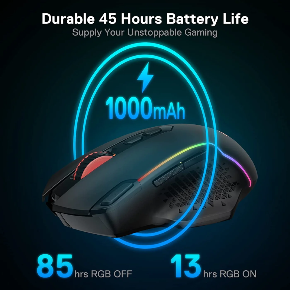 Redragon Taipan Pro M810 PRO RGB Wired and Wireless Mouse - Black