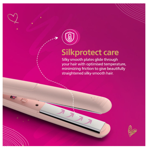 Philips Hair Straightener with Silk Protect Technology - Peach