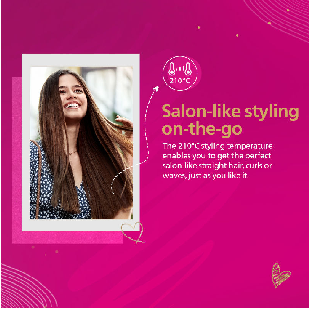 Philips Hair Straightener with Silk Protect Technology - Peach