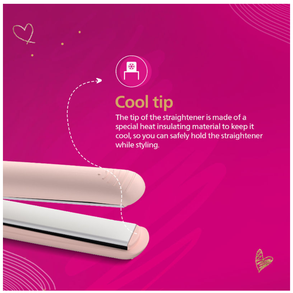 Philips Hair Straightener with Silk Protect Technology - Peach