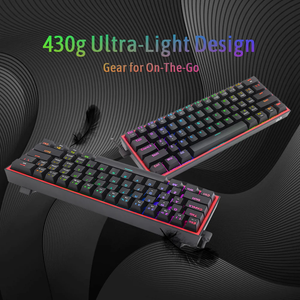 Redragon Fizz K617 60% Wired Mechanical Keyboard (Red Switch) - Black