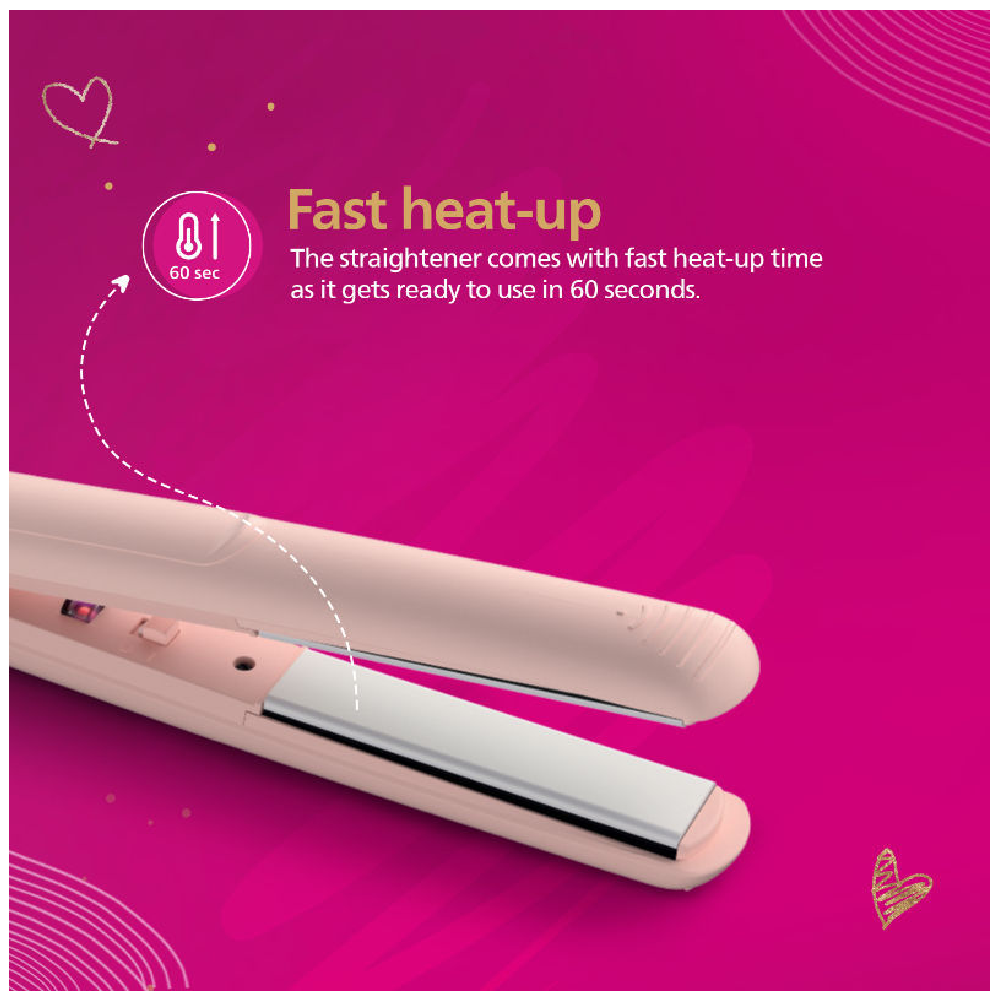 Philips Hair Straightener with Silk Protect Technology - Peach