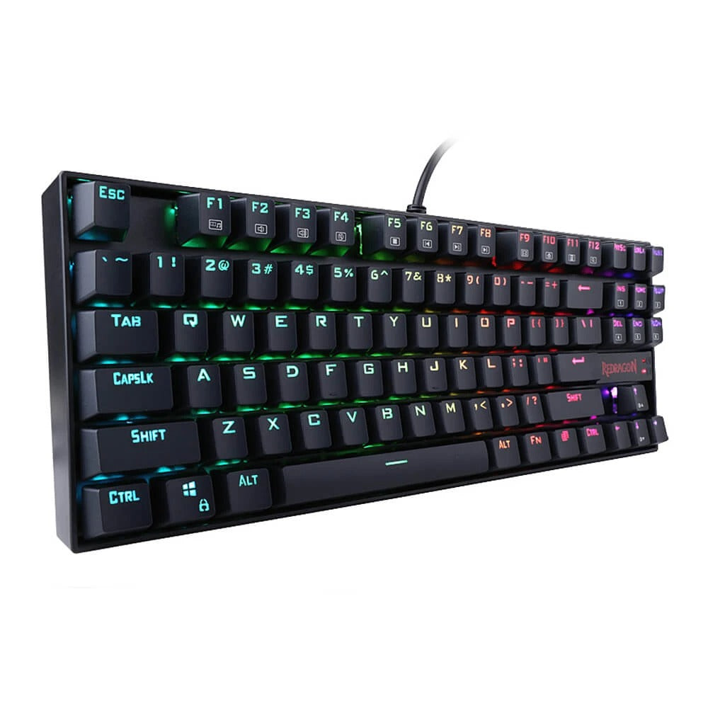 Redragon K552 TKL Wired Mechanical RGB Keyboard (Blue Switch) - Black