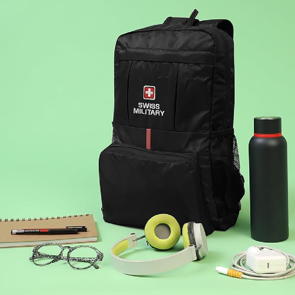 Swiss Military 13L Foldable Backpack - Black