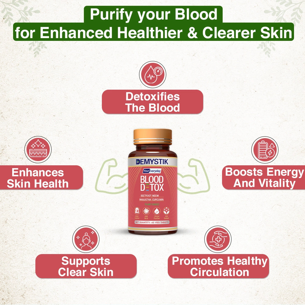 Demystik Blood Purifier Tablets – Natural Skin Detox & Immunity Booster (60 Tablets) 