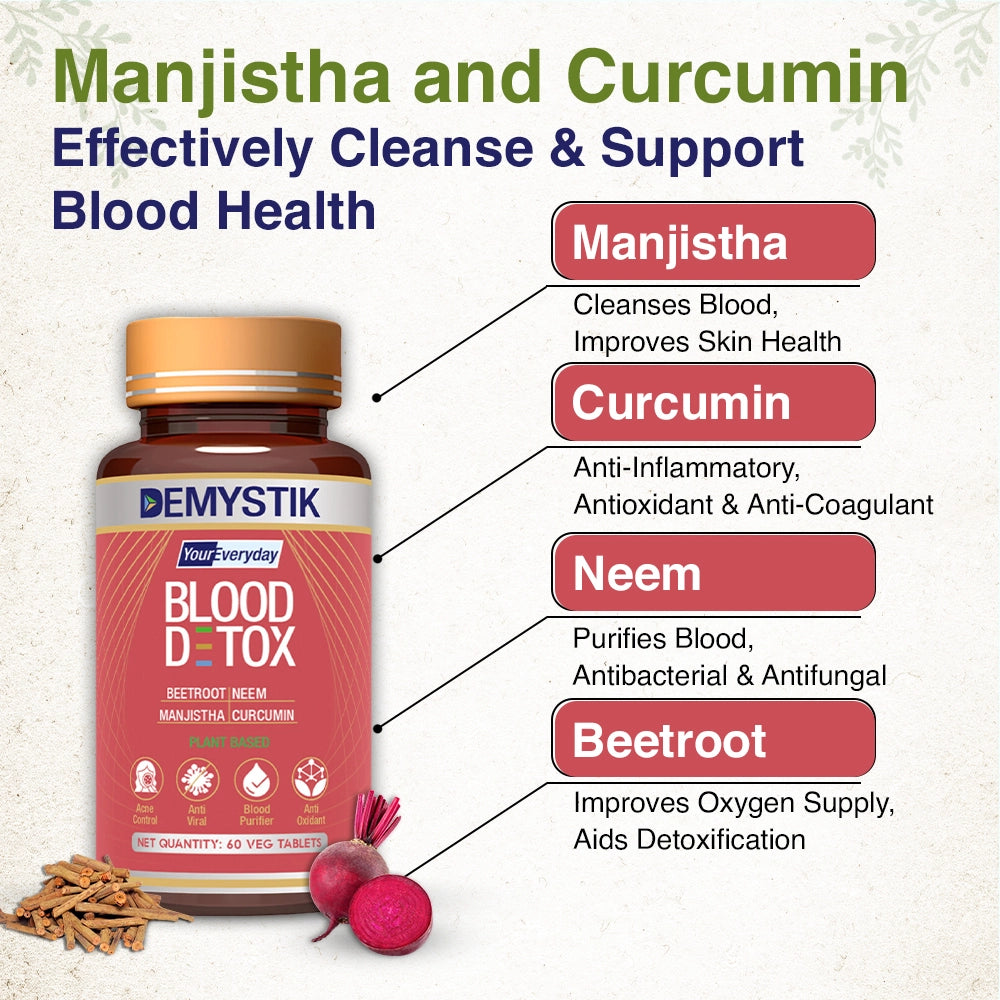Demystik Blood Purifier Tablets – Natural Skin Detox & Immunity Booster (60 Tablets) 