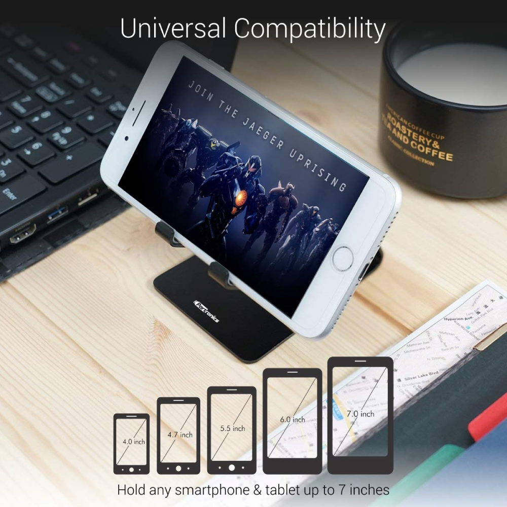 Portronics Modesk Phone Holder - Black