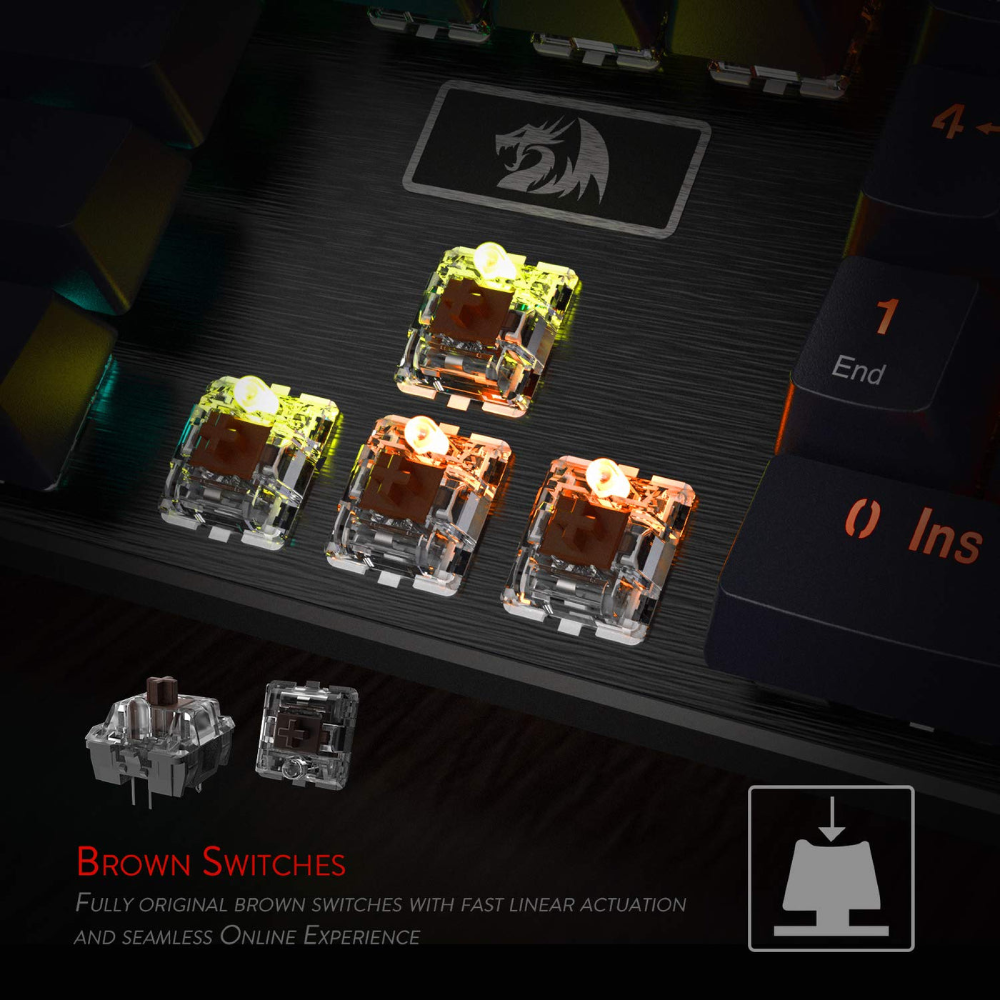Redragon Devarajas K556 Wired Mechanical Keyboard - Brown Switches