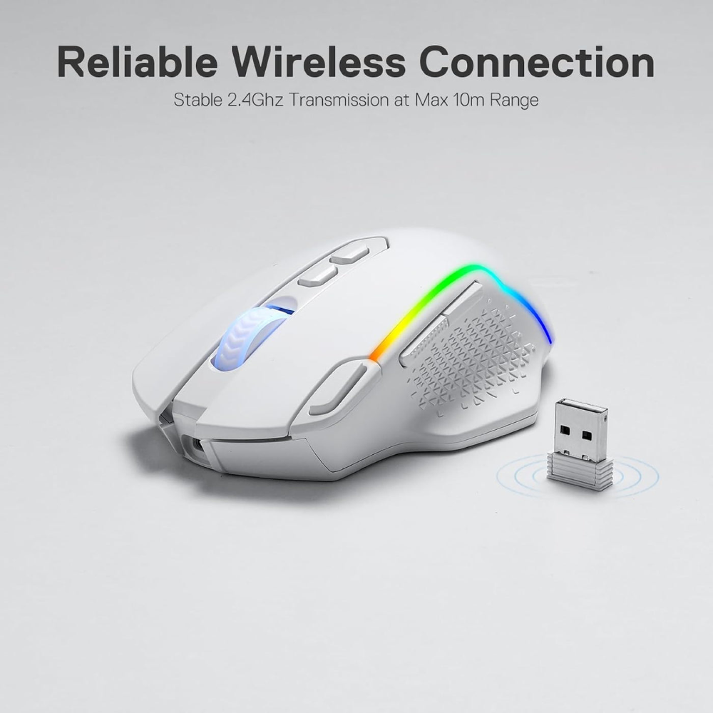 Redragon Taipan Pro M810 PRO RGB Wired and Wireless Mouse - White