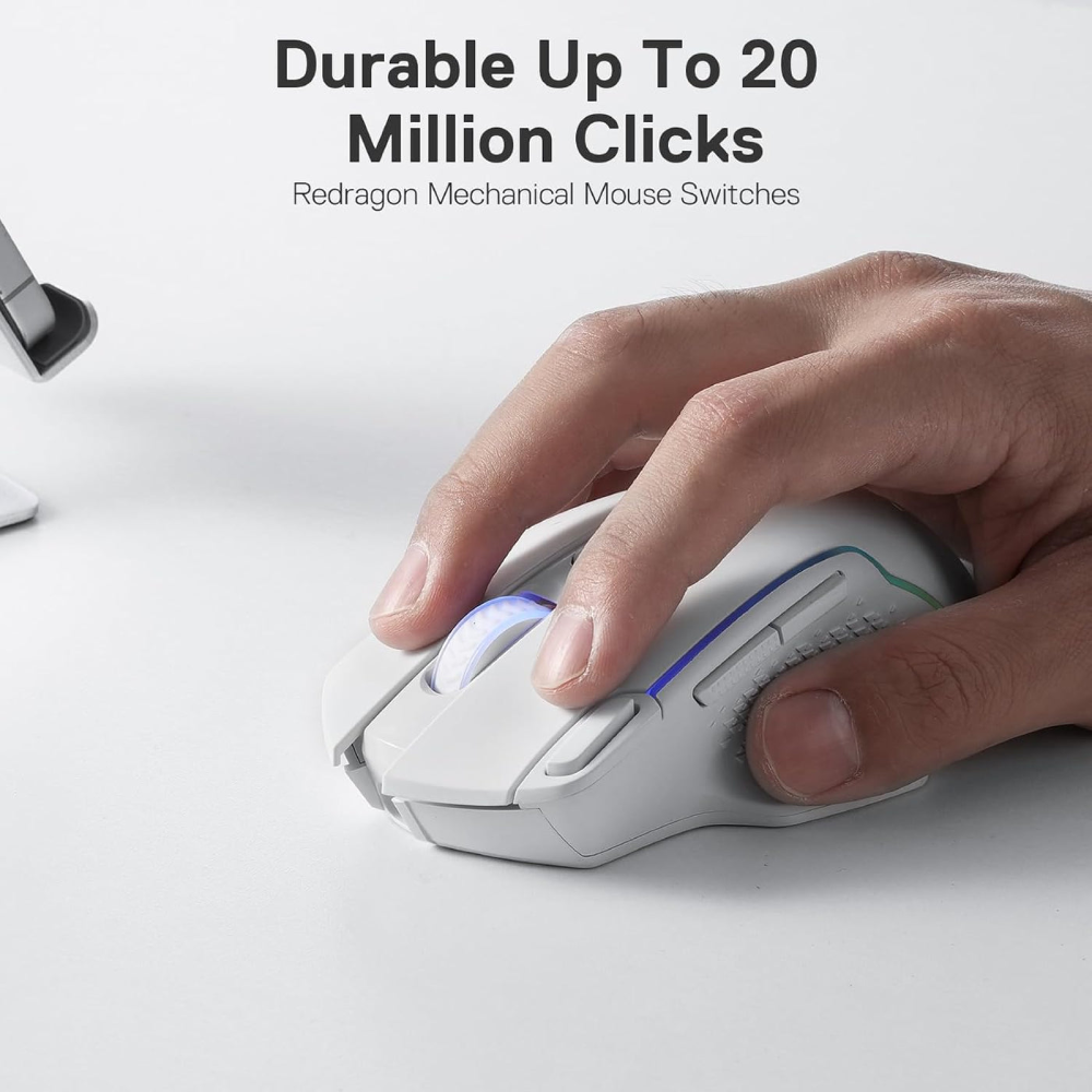 Redragon Taipan Pro M810 PRO RGB Wired and Wireless Mouse - White