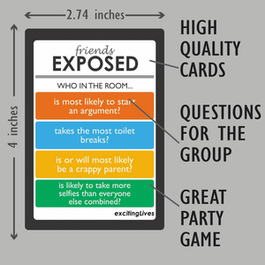 Exciting Lives Friends Exposed Party Card Game
