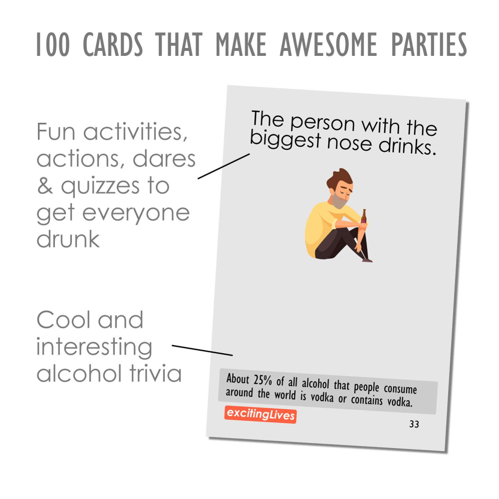 Exciting Lives All Drunk Party Drinking Card Game