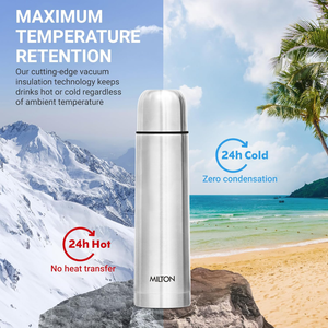 Milton Flip Lid 1000ml Thermosteel Flask - Steel