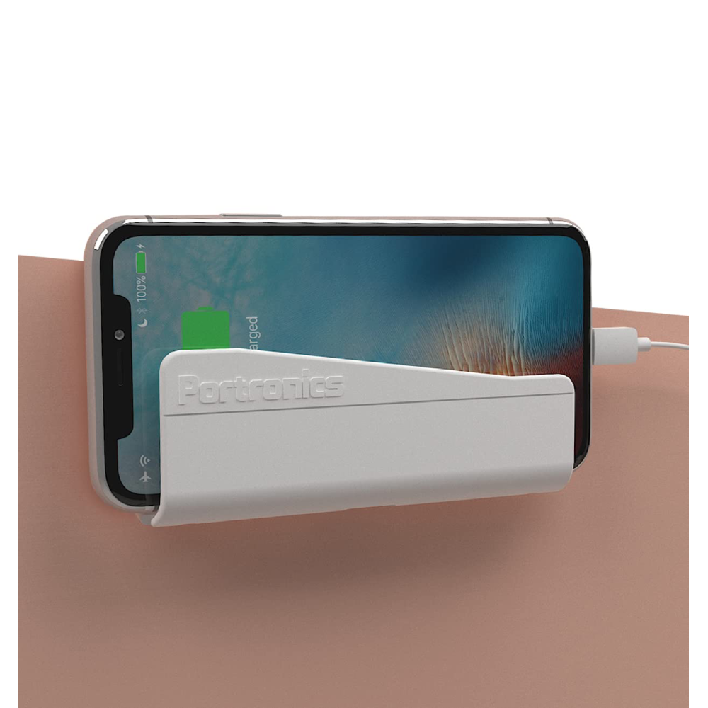 Portronics Modesk 101 Wall Mount  Phone Holder - White