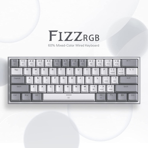 Redragon Fizz K617 60% Wired Mechanical Keyboard with Red Switches - White & Grey
