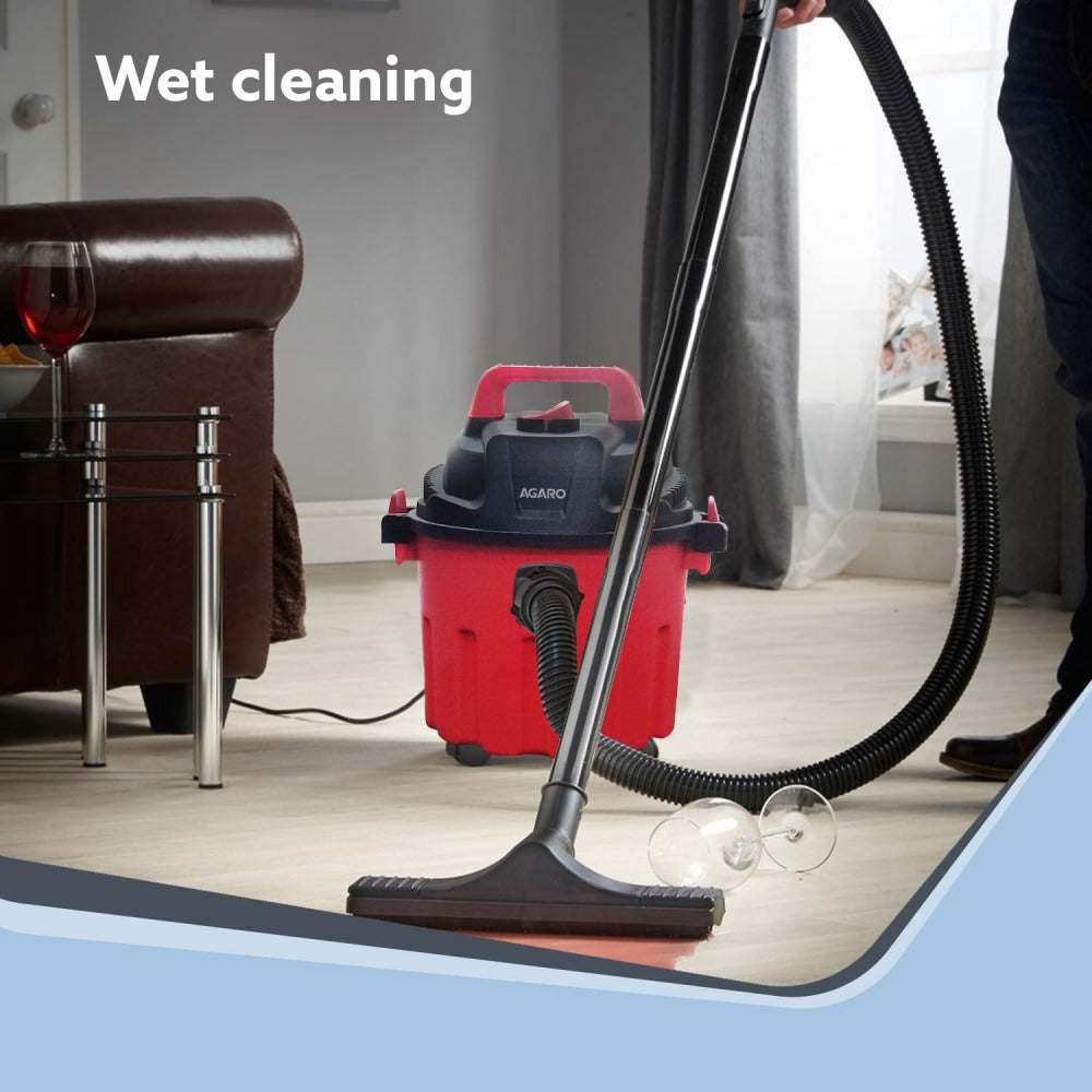 Agaro 1000W Wet & Dry Rapid Vacuum Cleaner - Red & Black
