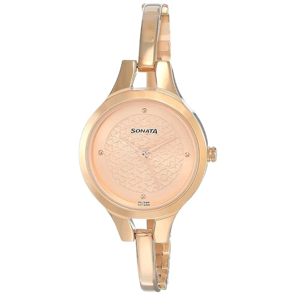 Sonata Mission Mangal 1.10" Analog Rose Gold Dial Watch with Stainless Steel Strap for Women
