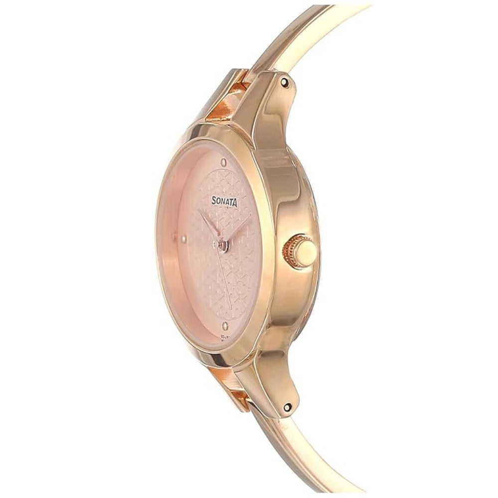 Sonata Mission Mangal 1.10" Analog Rose Gold Dial Watch with Stainless Steel Strap for Women