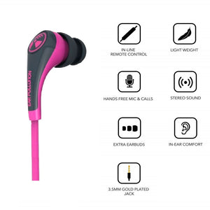 iFrogz Audio- Ear Pollution Plugz with Mic - Neon Pink